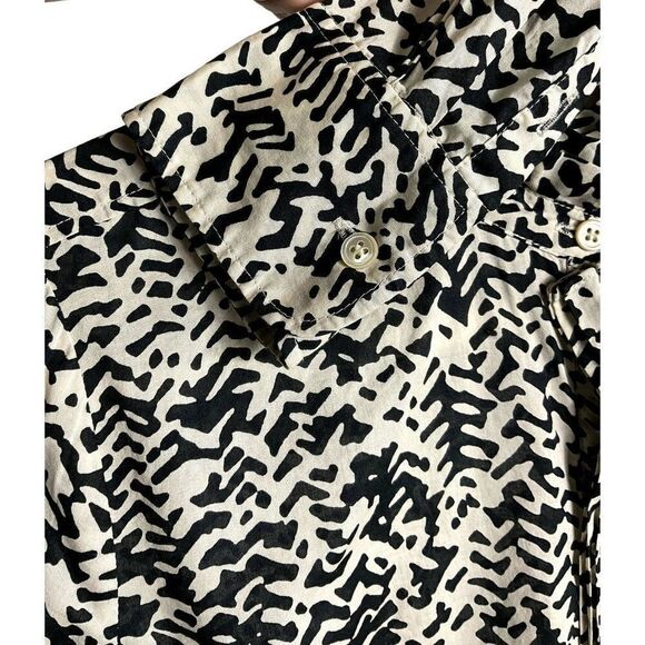 J. Crew Strada Fan Placket Perfect Shirt, Black/Cream, 100% Cotton, size 4 - Picture 11 of 13